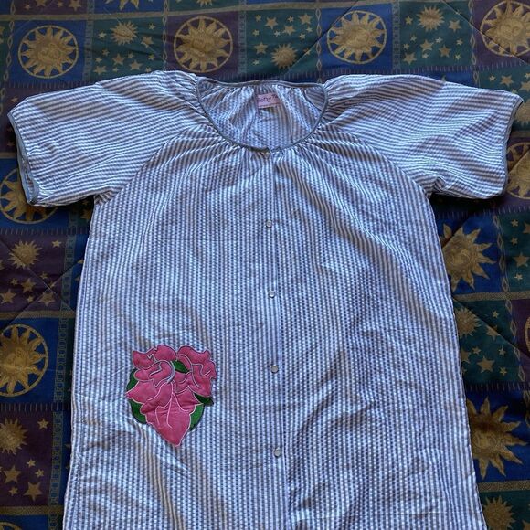 Betsey TW By Betsey Johnson Pearl Snap Loungewear Dress. Pocket. Size XL. Boho. - Picture 10 of 14